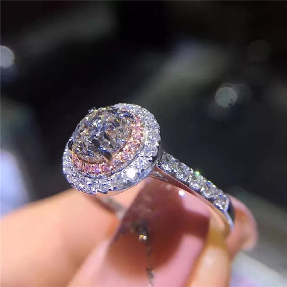 S925 Silver round cut 💎 diamond 💍 Ring - Picture 2 of 6